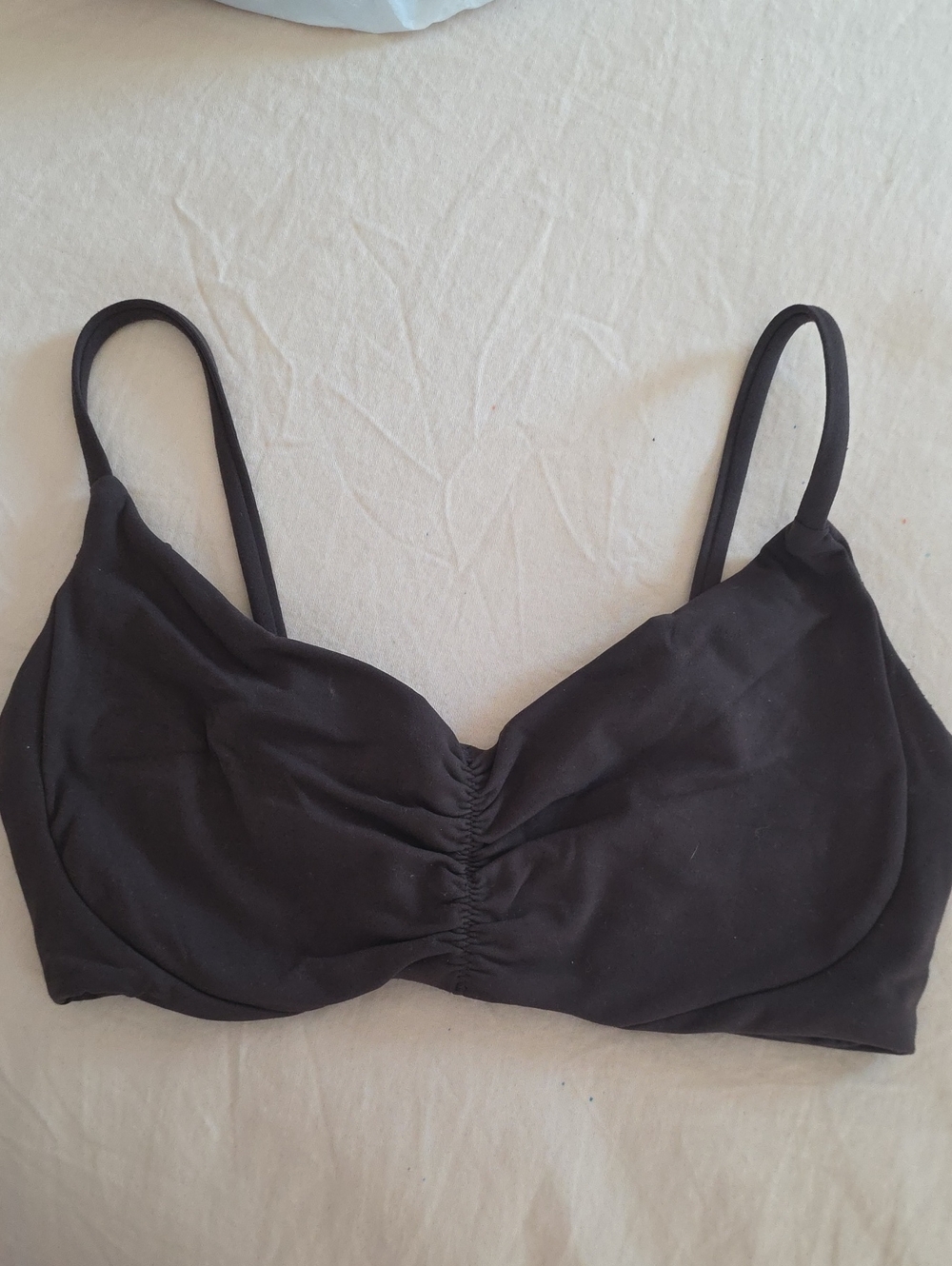 BuffBunny Brown Ruched Front Bralette